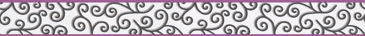 Bordüre Tapete Lila 902023 Papier Wandtapete Stick Ups A.S. Création Borte