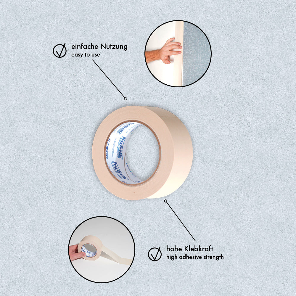 Kreppband 50 mm x 50 m Malerkrepp Abklebeband Abdeckband Klebeband