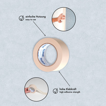 Kreppband 50 mm x 50 m Malerkrepp Abklebeband Abdeckband Klebeband