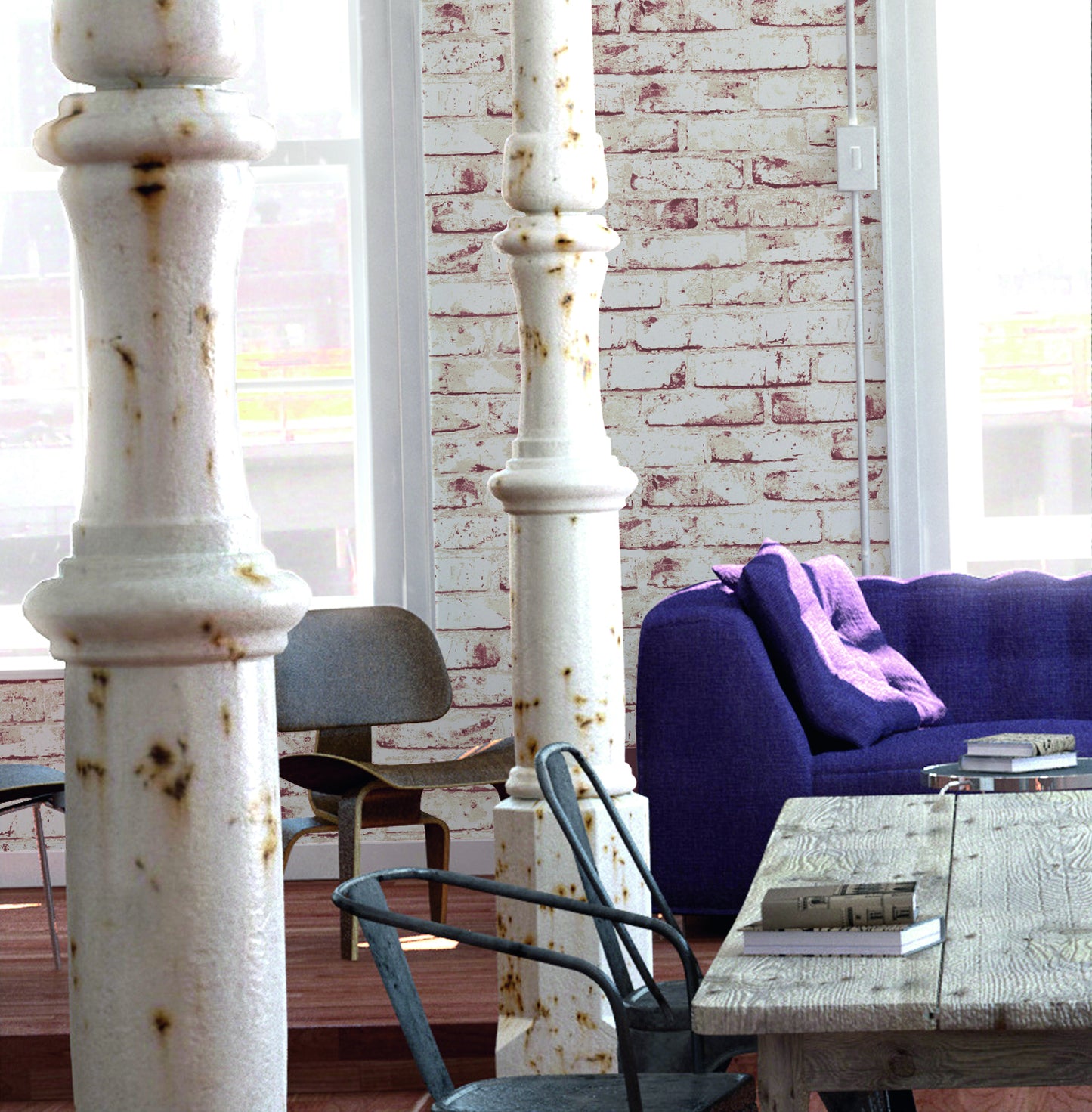 A.S. Création Stein Vinyl Tapete Best of Wood`n Stone 2nd Edition Rot Wandtapete