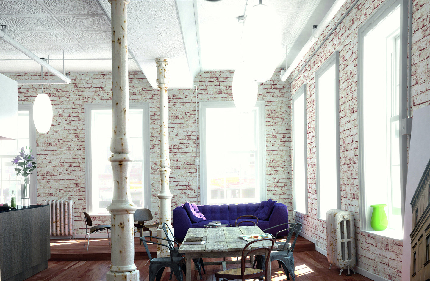 A.S. Création Stein Vinyl Tapete Best of Wood`n Stone 2nd Edition Rot Wandtapete