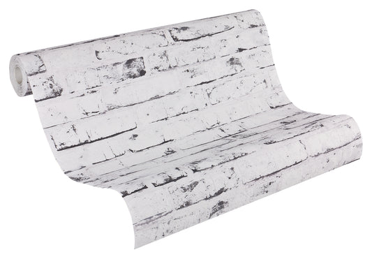 A.S. Création Vinyl Tapete Best of Wood`n Stone Steine Mauer Grau Wandtapete