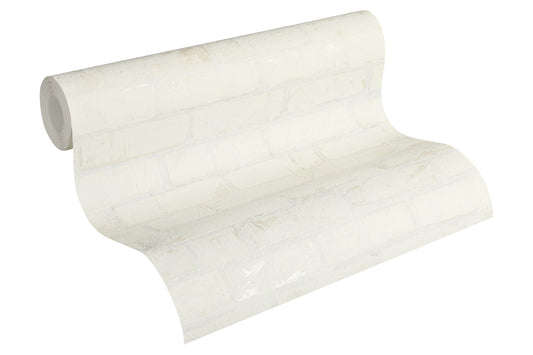 A.S. Création Stein  Vinyl Tapete Best of Wood`n Stone Weiß Wandtapete Design