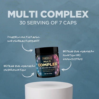 Pure Gold Protein Multi Complex 250g Vitamine C Nährstoffe Kapseln Mineralstoffe