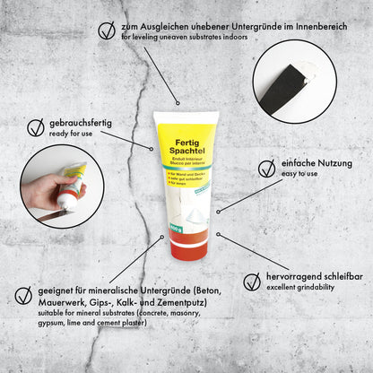 Fertigspachtel Spachtelmasse 400g Spachtel Weiß Malerspachtel Tubenspachtel