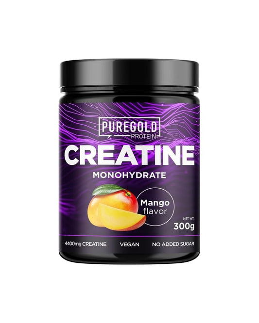 Pure Gold Kreatin Pulver Monohydrat Mango Creatine Muskelaufbau Powder vegan
