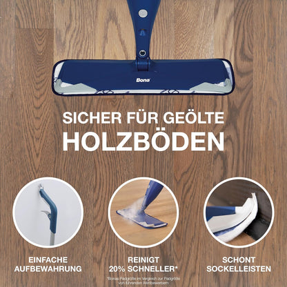 Bona Premium Sprüh Mop Holz Parkett Komplett Bodenwischer Sprühwischer Wischmop