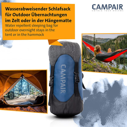 CAMPAIR Deckenschlafsack mit Kompressions-Packsack Schlafsack Camping Camper