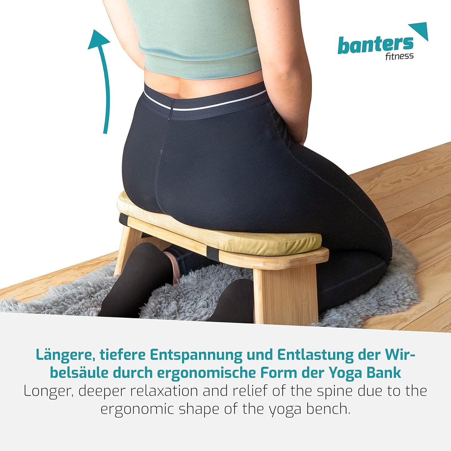 banters fitness Meditationsbank aus Bambus sand Hocker Gebetsbank Yoga Holz