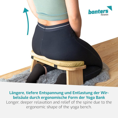 banters fitness Meditationsbank aus Bambus sand Hocker Gebetsbank Yoga Holz