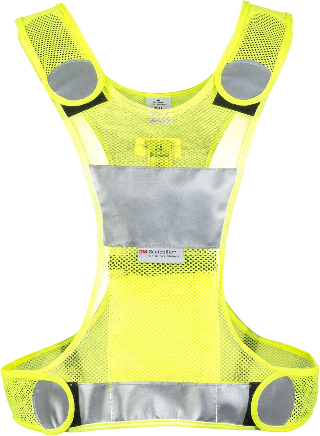 Salzmann Neon Laufweste mit LED Licht Scotchlite Reflektoren Weste Joggen Laufen