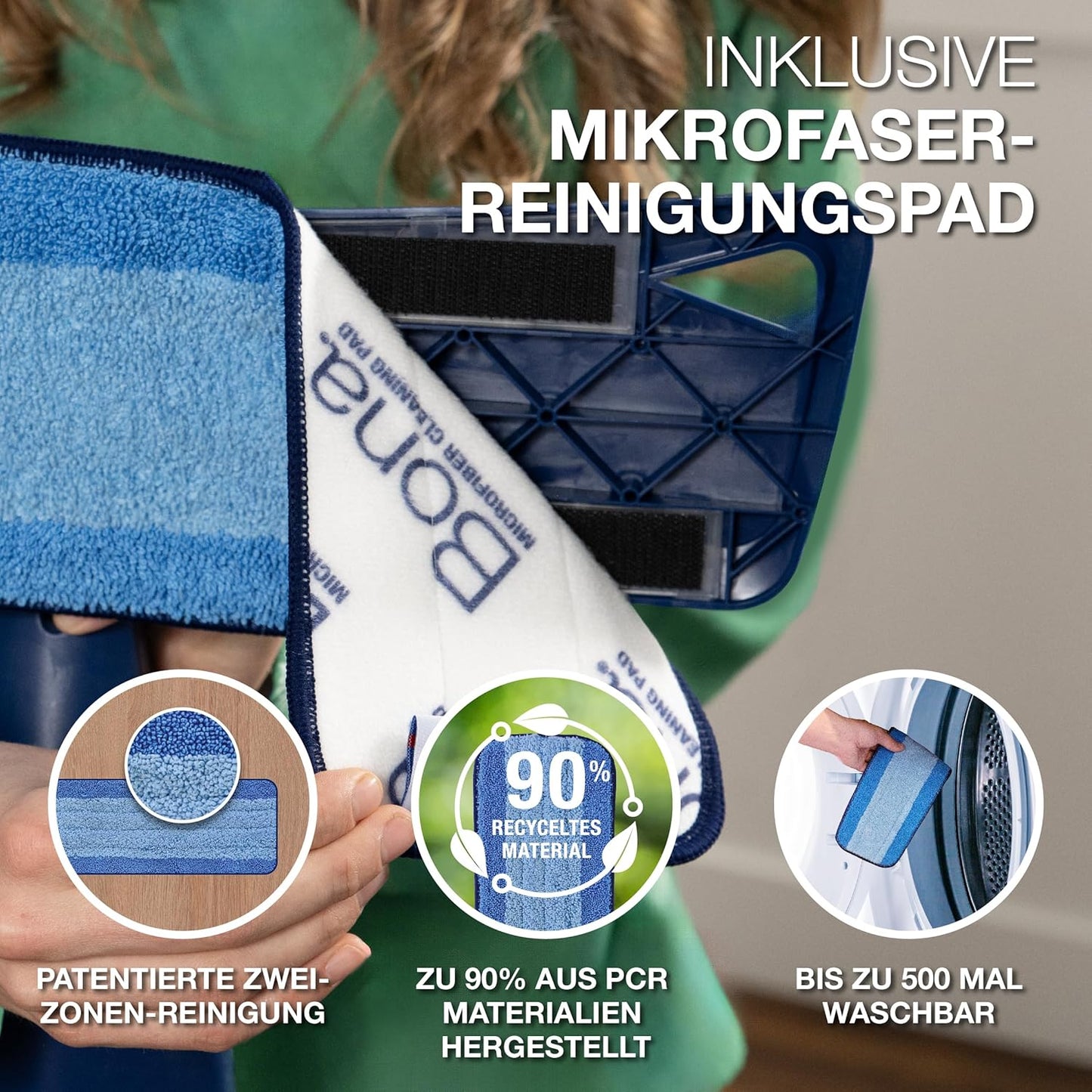 Bona Premium Sprüh Mop Holz Parkett Komplett Bodenwischer Sprühwischer Wischmop