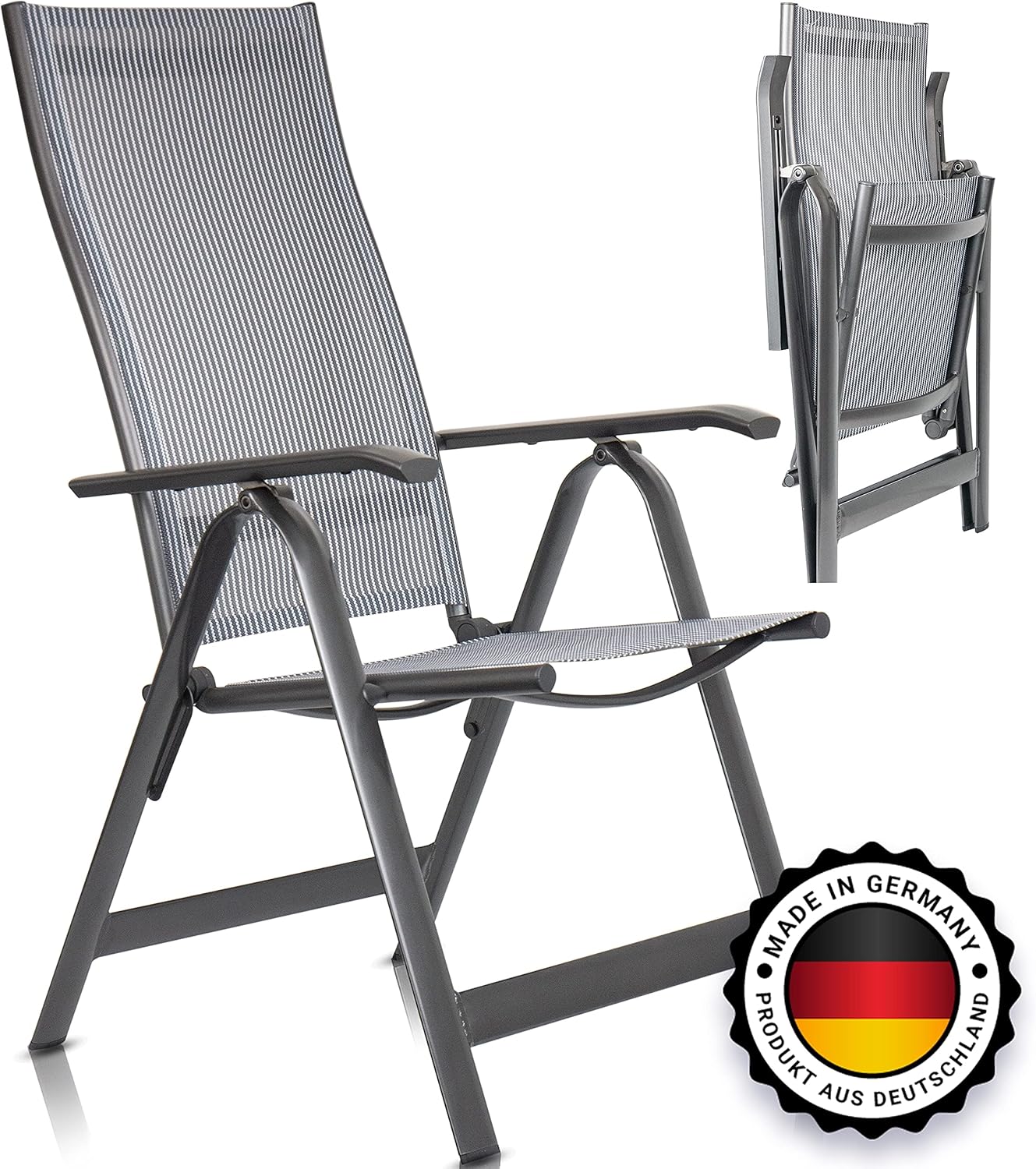 RUBBERNECK Alu Gartenstuhl Binz Stuhl Gartensessel Hochlehner Klappstuhl
