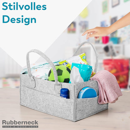 RUBBERNECK Premium Filz Wickeltasche L dunkelgrau Tasche Baby Uni Organizer