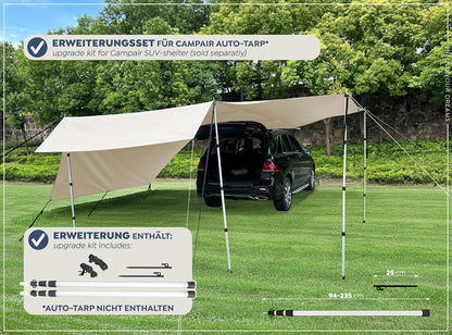 Ergänzungsset für Campair Auto-Tarp Sonnensegel zum Aufstellen des Seitenteils