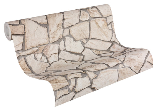 Steintapete Beige Vliestapete 927323 Wandtapete A.S. Création Tapete