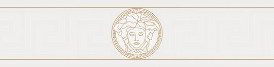 Versace Home Barock Bordüre Gold Weiss 935223 Borte Luxus Vlies Designer Tapete