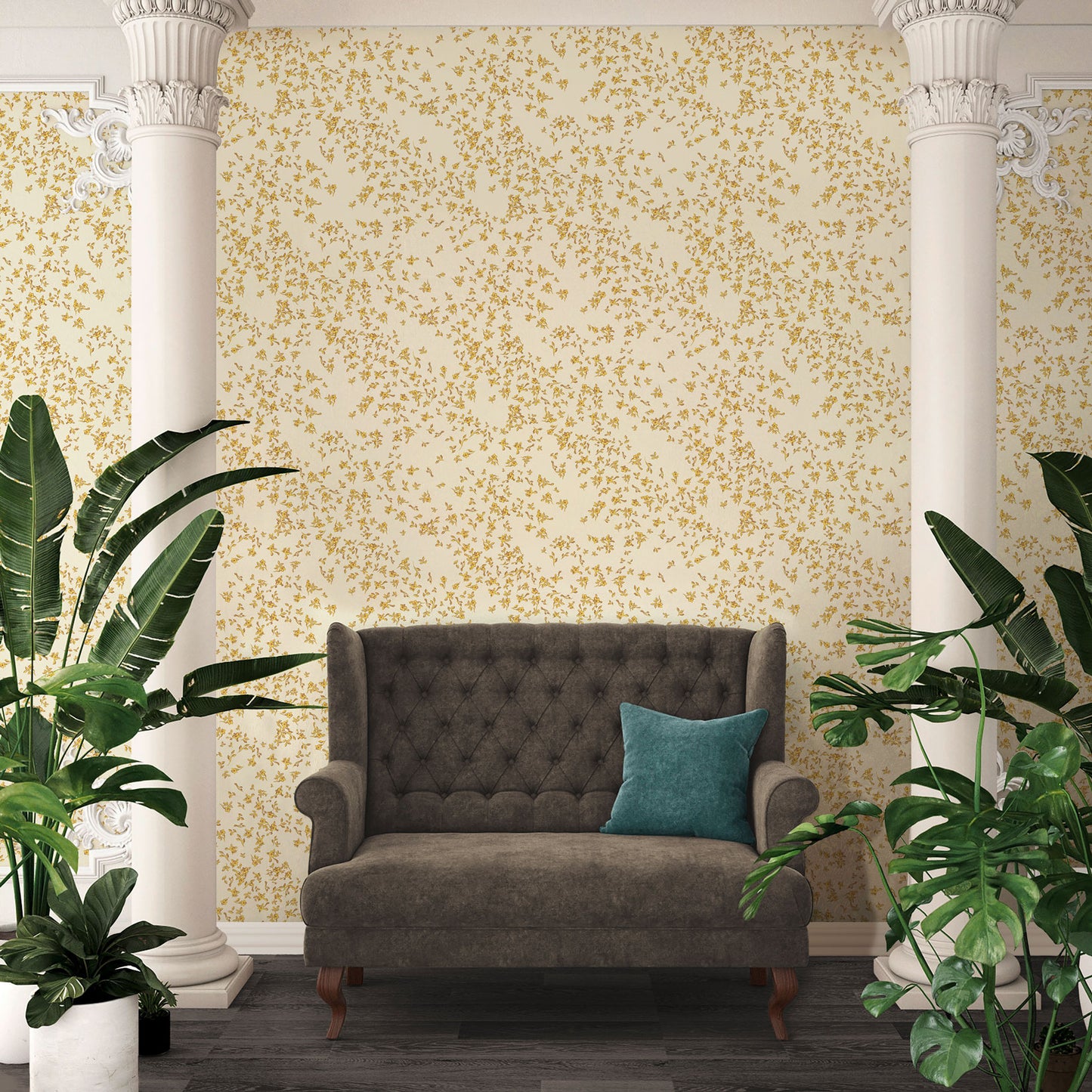 Versace Home Blumentapete Gold 935855 Luxus Vlies Designertapete Tapete Design
