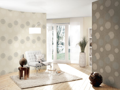 A.S. Création Punkttapete / Kreistapete Beige Vliestapete 937912 Wandtapete