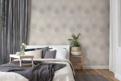 A.S. Création Punkttapete / Kreistapete Beige Vliestapete 937912 Wandtapete