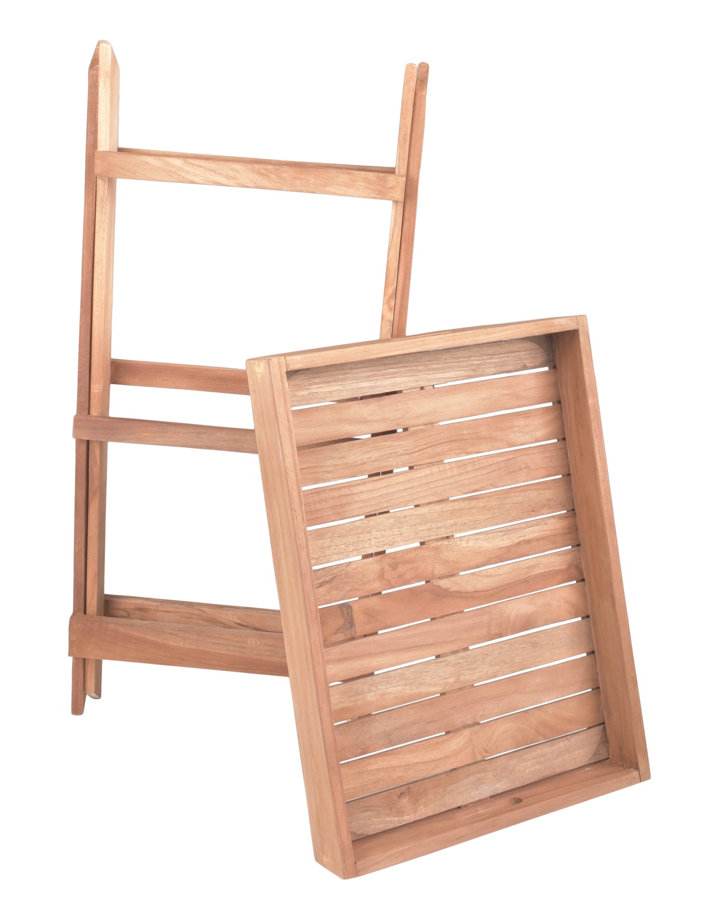 Tablettständer BACAN Teak Tablett Beistelltisch Tisch Holz massiv Tisch klappbar
