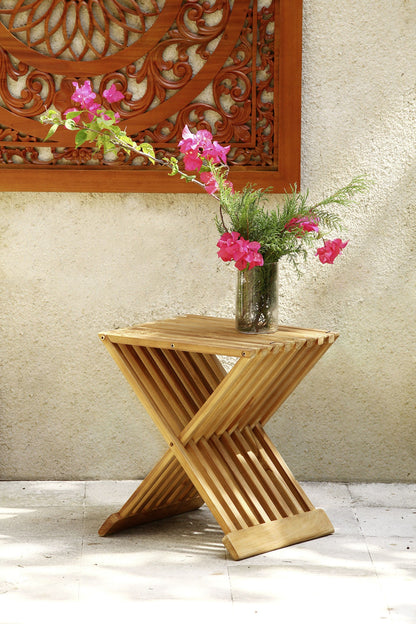 Hocker Beistelltisch FANI Teak natur Tisch Gartentisch Gartenmöbel Möbel Outdoor