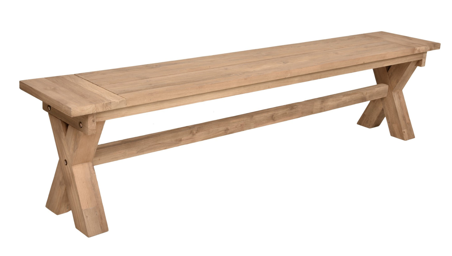Bank KISAR Teak recycelt natur Gartenbank Garten Terrasse Sitzbank Parkbank Holz