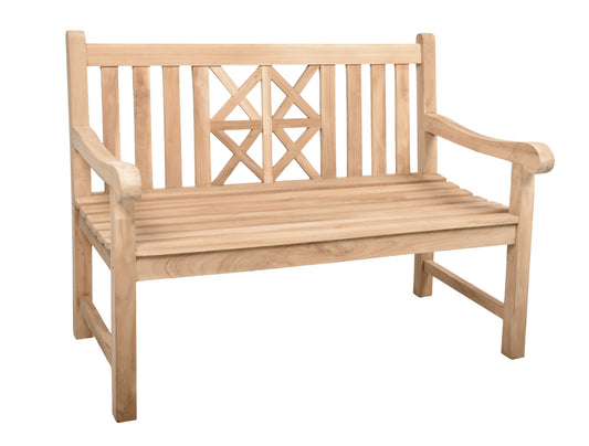 Bank PANTAR 2-Sitzer Teak Gartenbank Garten Terrasse Sitzbank Parkbank Holz Holz