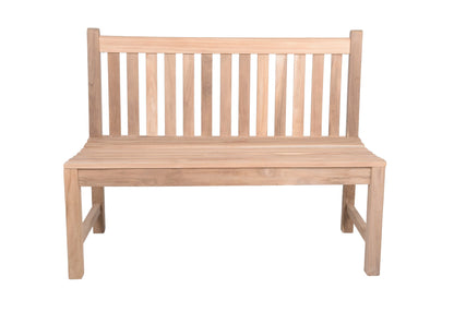 Bank Solo 2-Sitzer Sitzbank Parkbank Gartenbank Outdoor Garten Möbel Teak Holz