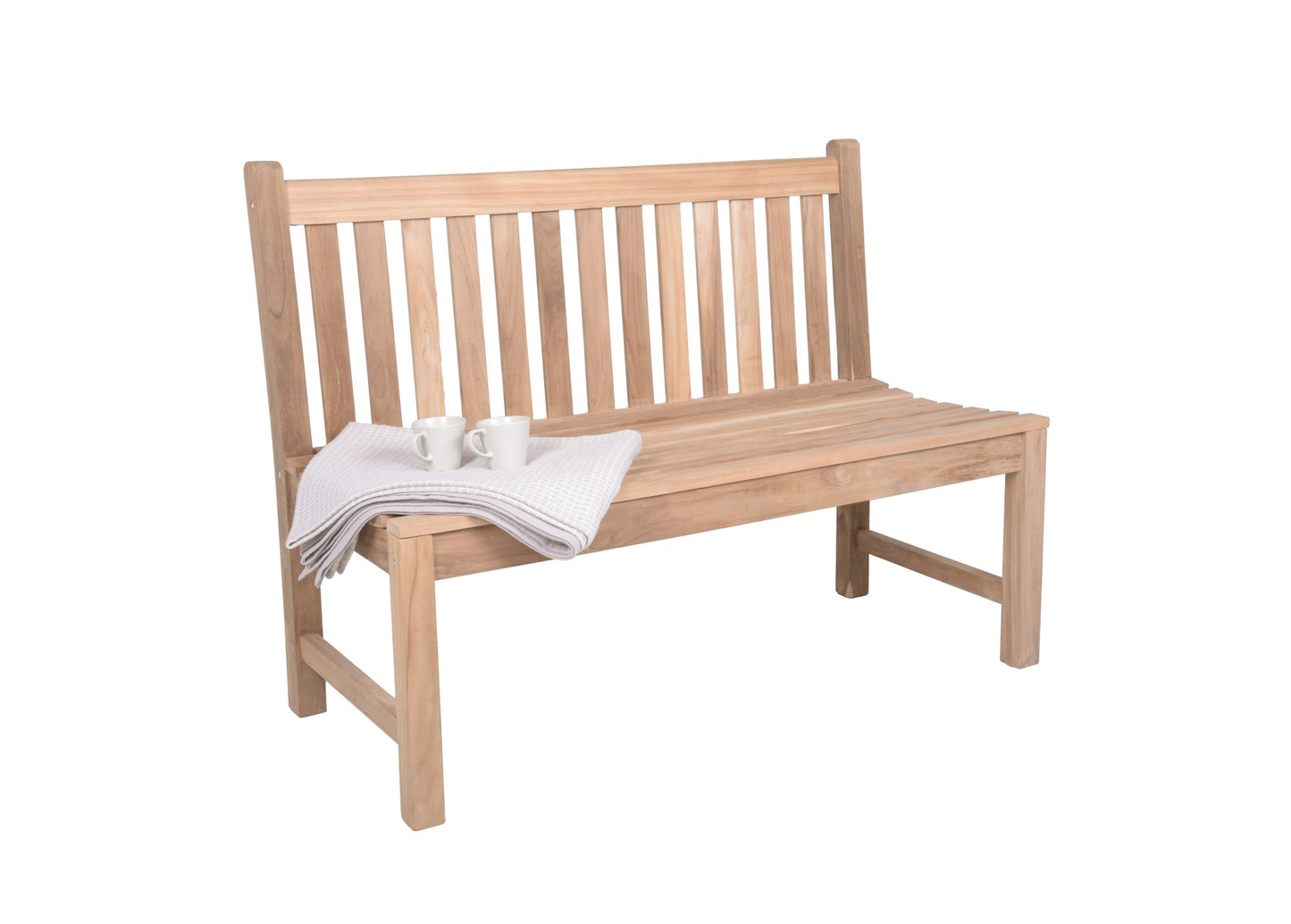 Bank Solo 2-Sitzer Sitzbank Parkbank Gartenbank Outdoor Garten Möbel Teak Holz