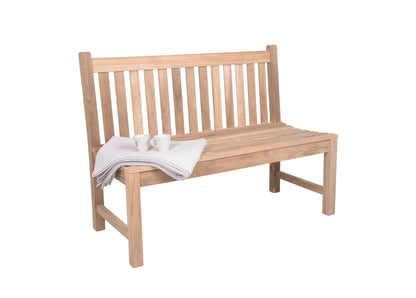 Bank Solo 2-Sitzer Sitzbank Parkbank Gartenbank Outdoor Garten Möbel Teak Holz