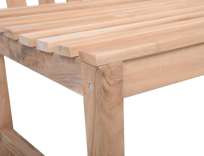 Bank Solo 2-Sitzer Sitzbank Parkbank Gartenbank Outdoor Garten Möbel Teak Holz