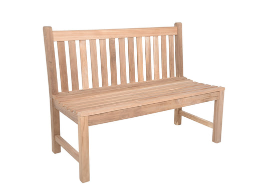 Bank Solo 2-Sitzer Sitzbank Parkbank Gartenbank Outdoor Garten Möbel Teak Holz