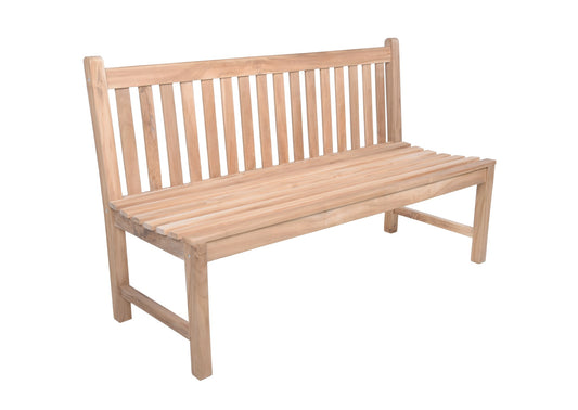 Bank Solo 3-Sitzer Sitzbank Parkbank Gartenbank Outdoor Garten Möbel Teak Holz