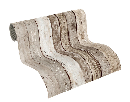 A.S. Création Tapete Holzoptik Beige 942192 Wandtapete Folie selbstklebend