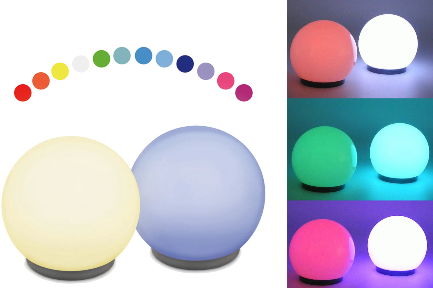 2x LED Gartenleuchte Garten Lampe Kugel Deko Gartenlampe rund Set Gartenkugel