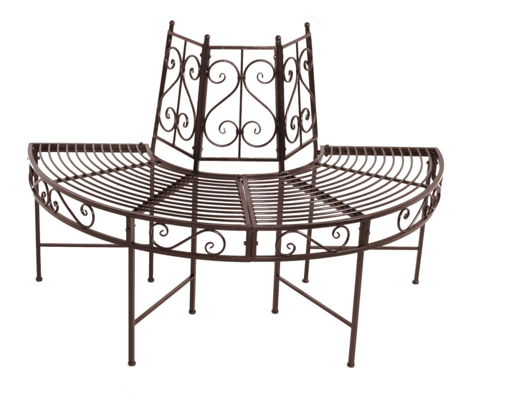 Garden Pleasure Metall Baumbank Narvi Gartenbank Sitzbank Parkbank Rost Optik