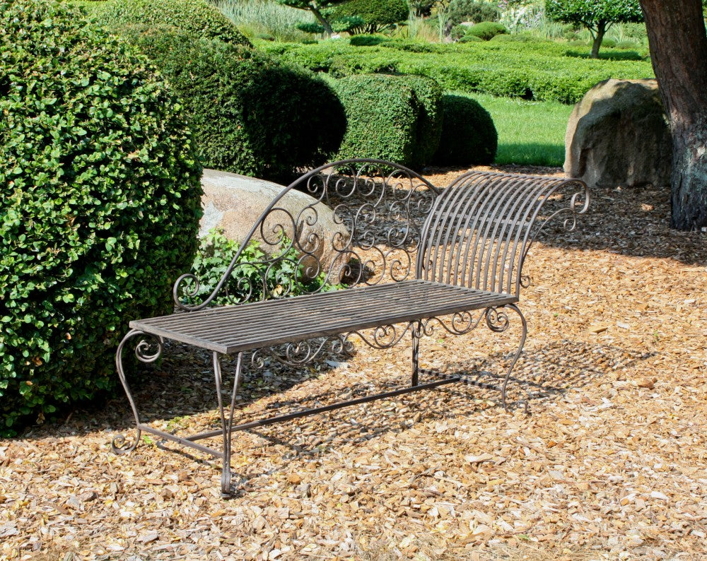 Garden Pleasure Gartenbank Lamington Stahl Bank Liegebank Parkbank Rost Optik