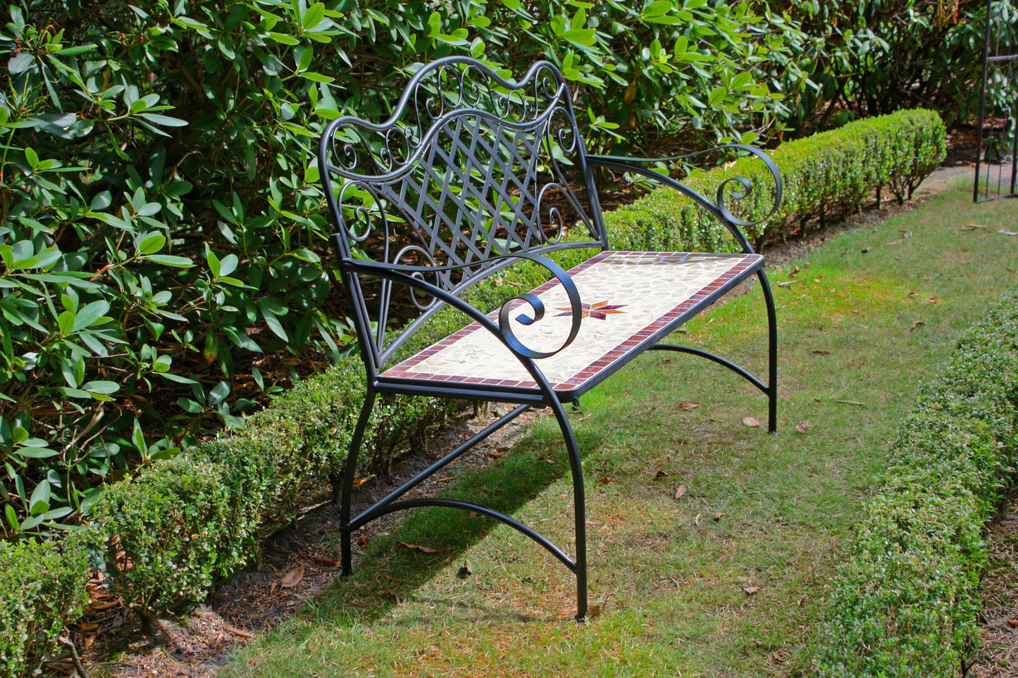 Garden Pleasure Eisen Parkbank AMARILLO Bank Mosaik Garten Bank Sitzbank Möbel
