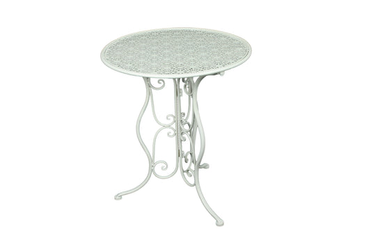 Landhaus Balkon Tisch rund 60cm Bistrotisch Shabby Look Garten Terrasse Metall