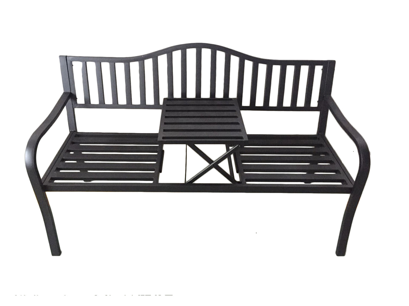 Metall Parkbank Tisch Landhaus Gartenbank Garten Metall Stahl Bank Sitzbank