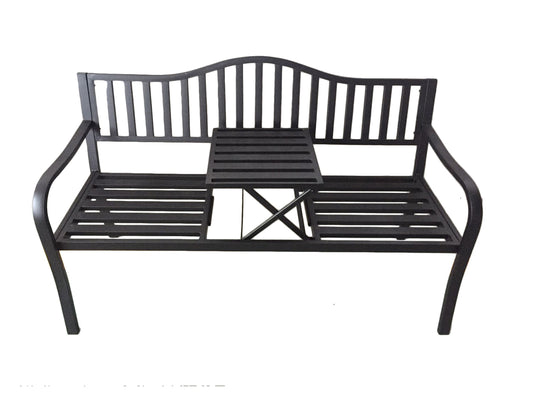 Metall Parkbank Tisch Landhaus Gartenbank Garten Metall Stahl Bank Sitzbank