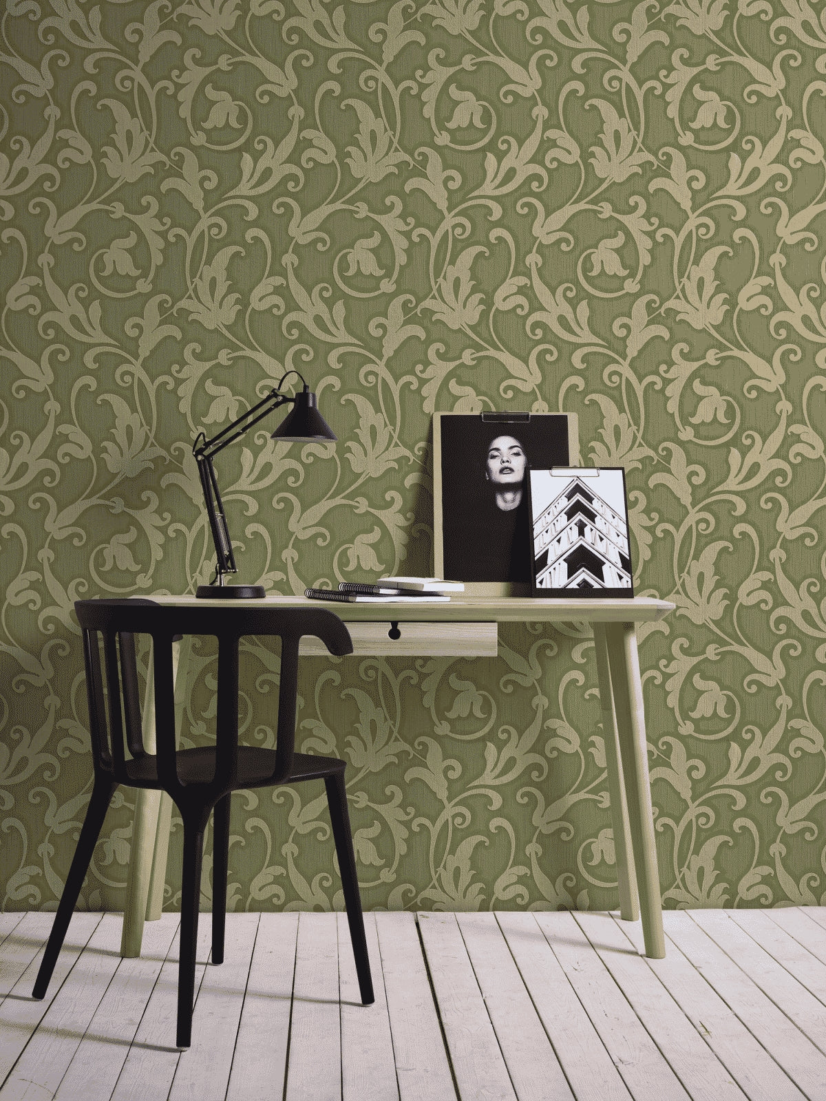 A.S. Création Barocktapete Barock Grün 954904 Tapete Tessuto Wandtapete Design