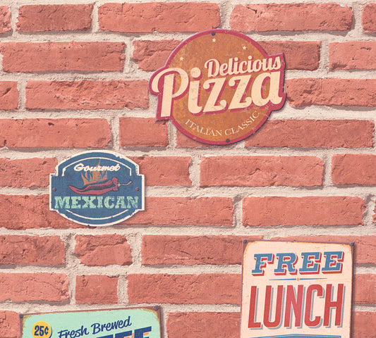 A.S. Création selbstklebende Steintapete Rot Papiertapete 955681 Wandtapete