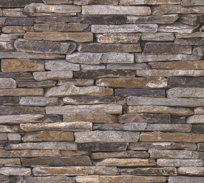 A.S. Création selbstklebende Steintapete Braun Papiertapete 955721 Wandtapete