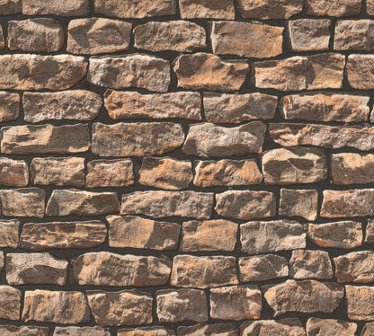 A.S. Création selbstklebende Steintapete Braun Papiertapete 955741 Wandtapete