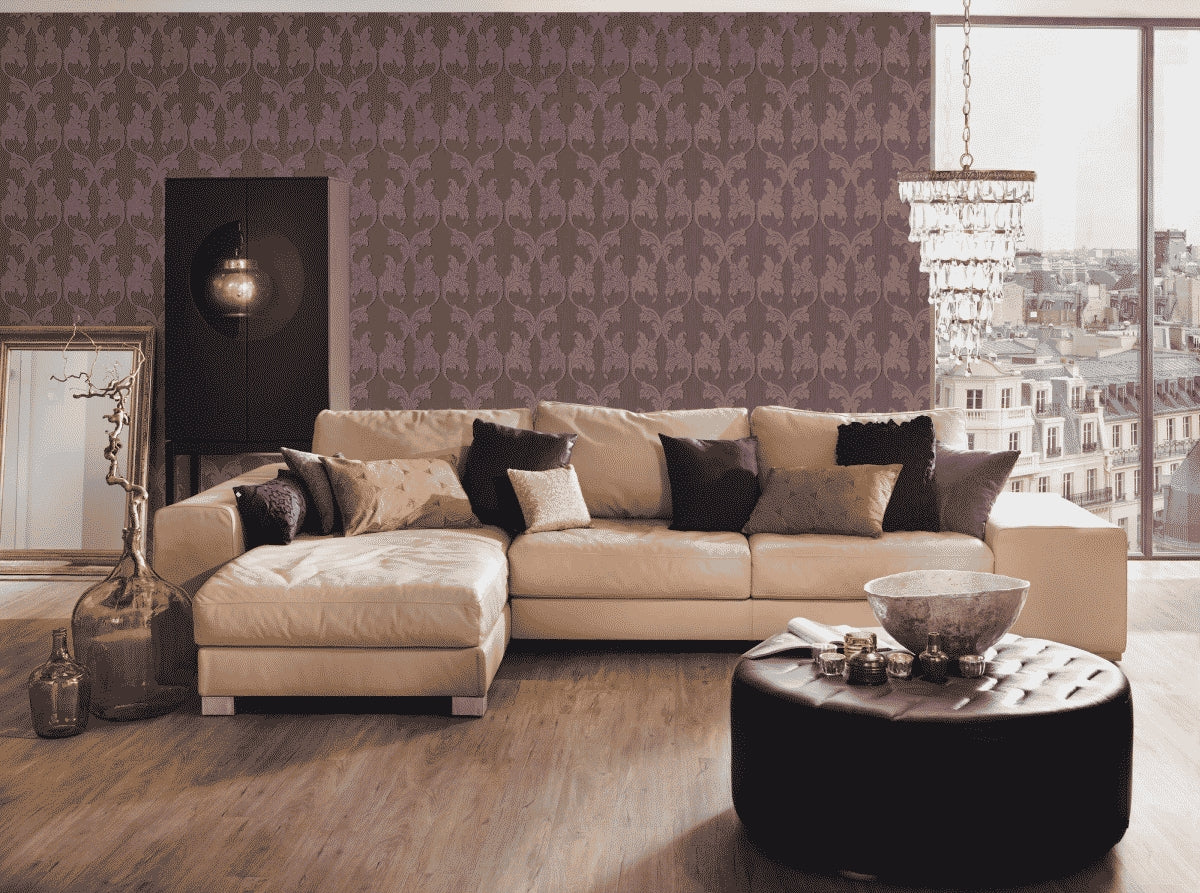 A.S. Création Barocktapete Barock Violett 956285 Tapete Tessuto Wandtapete