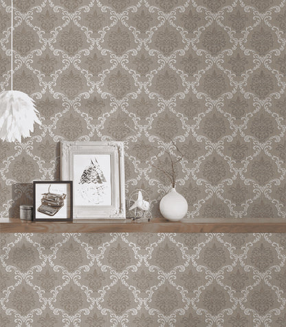 A.S. Création Barocktapete Barock Grau 956296 Tapete Tessuto Wandtapete Design