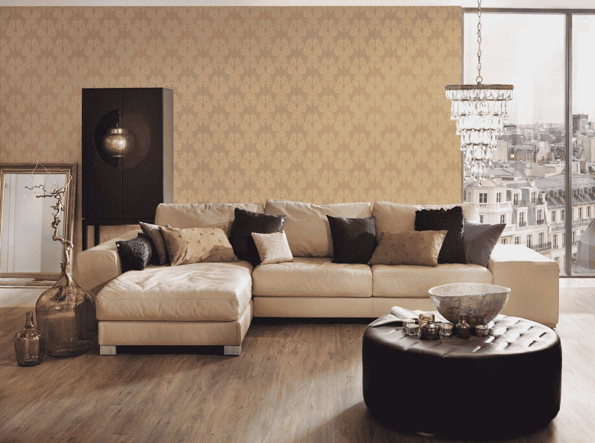 A.S. Création Barocktapete Barock Orange 956303 Tapete Tessuto Wandtapete Design