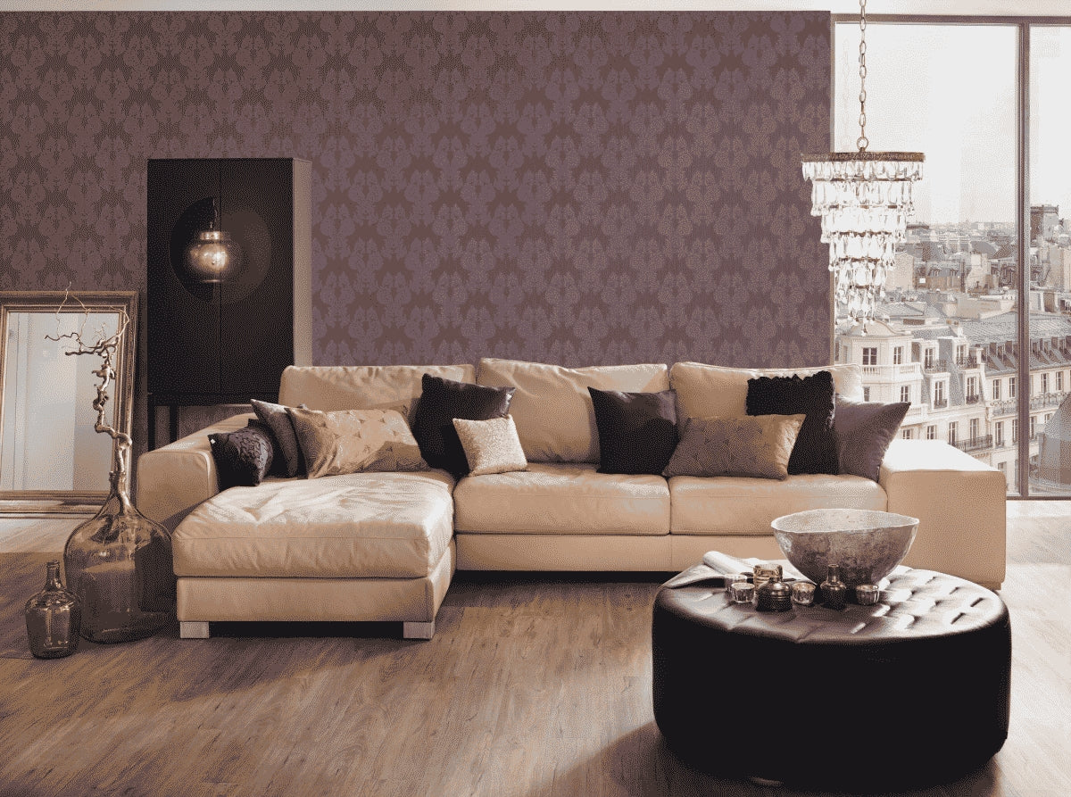 A.S. Création Barocktapete Barock Violett 956305 Tapete Tessuto Wandtapete